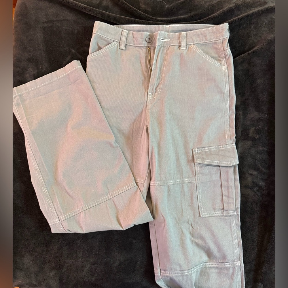 H&M Grey Cargo Wide Leg Pants